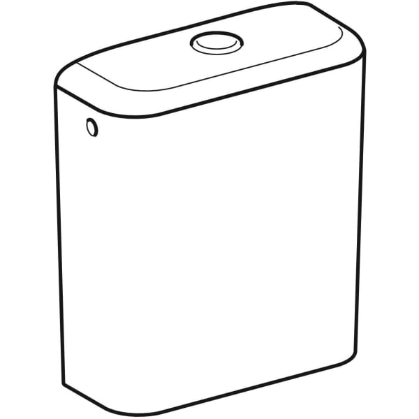 Geberit iCon AP-SPK aufgesetzt, eckig 2-M-Sp., Wasseranschl. seitl., weiß Tect