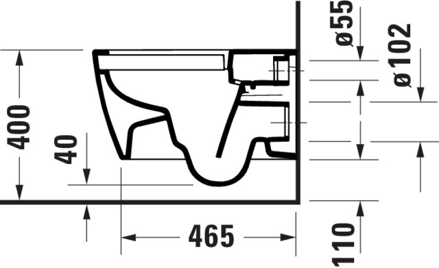 Duravit WWC Hy.Flush 540mm ME by Starck, Weiß Seidenmatt HyG+