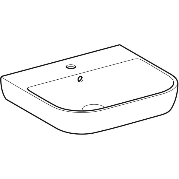 Geberit Smyle Waschtisch, 55x48cm m. Hl., m. Ül., weiß, KeraTect