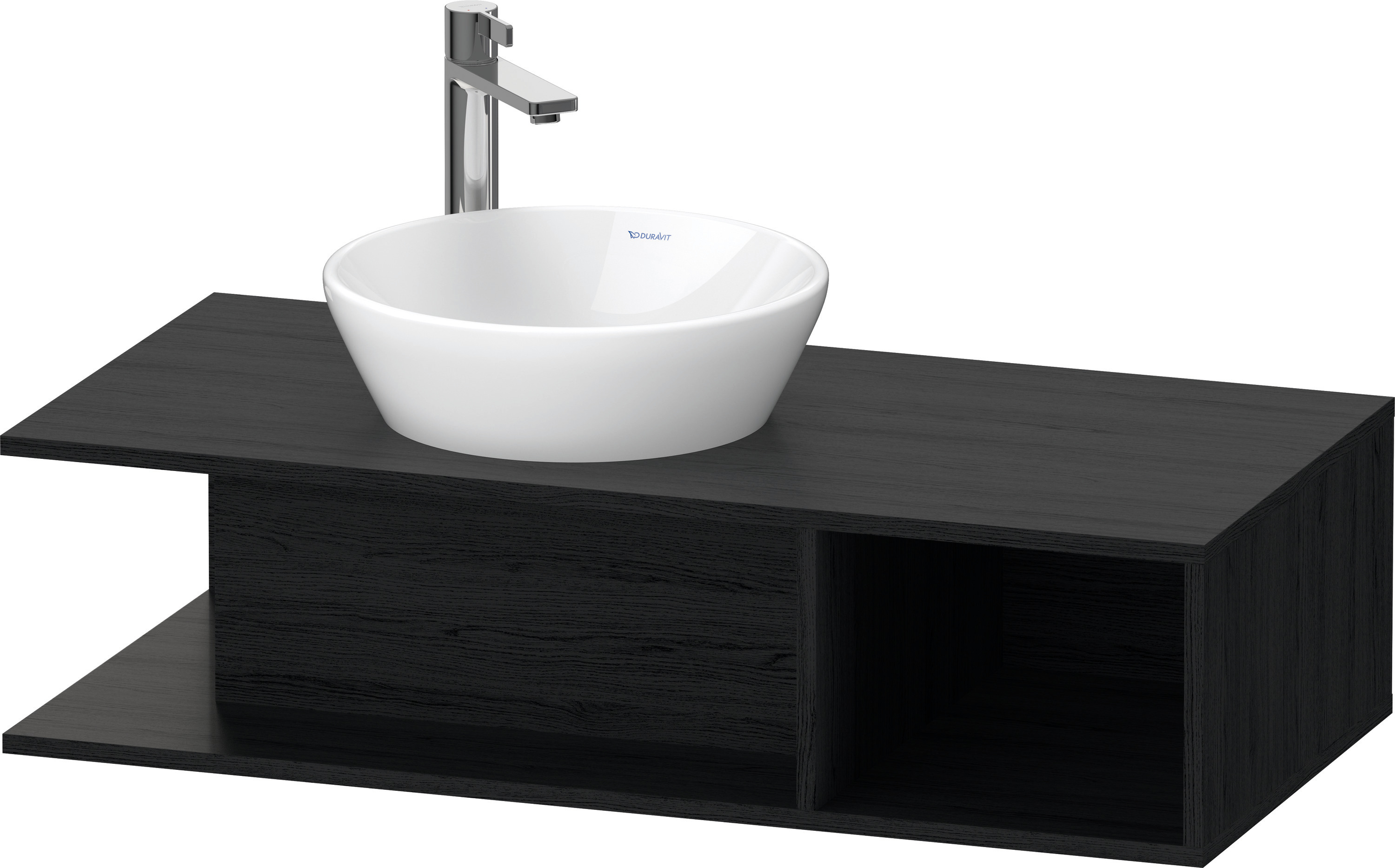 Duravit D-Neo WTU wandh.,1 offenes Fach r., 260x1000x480mm, Eiche Schwarz