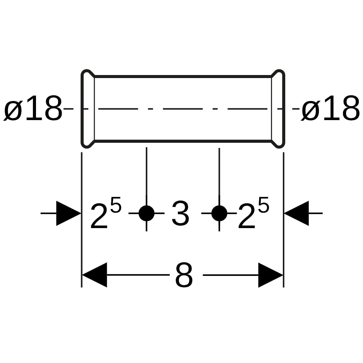 Geberit Mapress Edelstahl Schiebemuffe d18