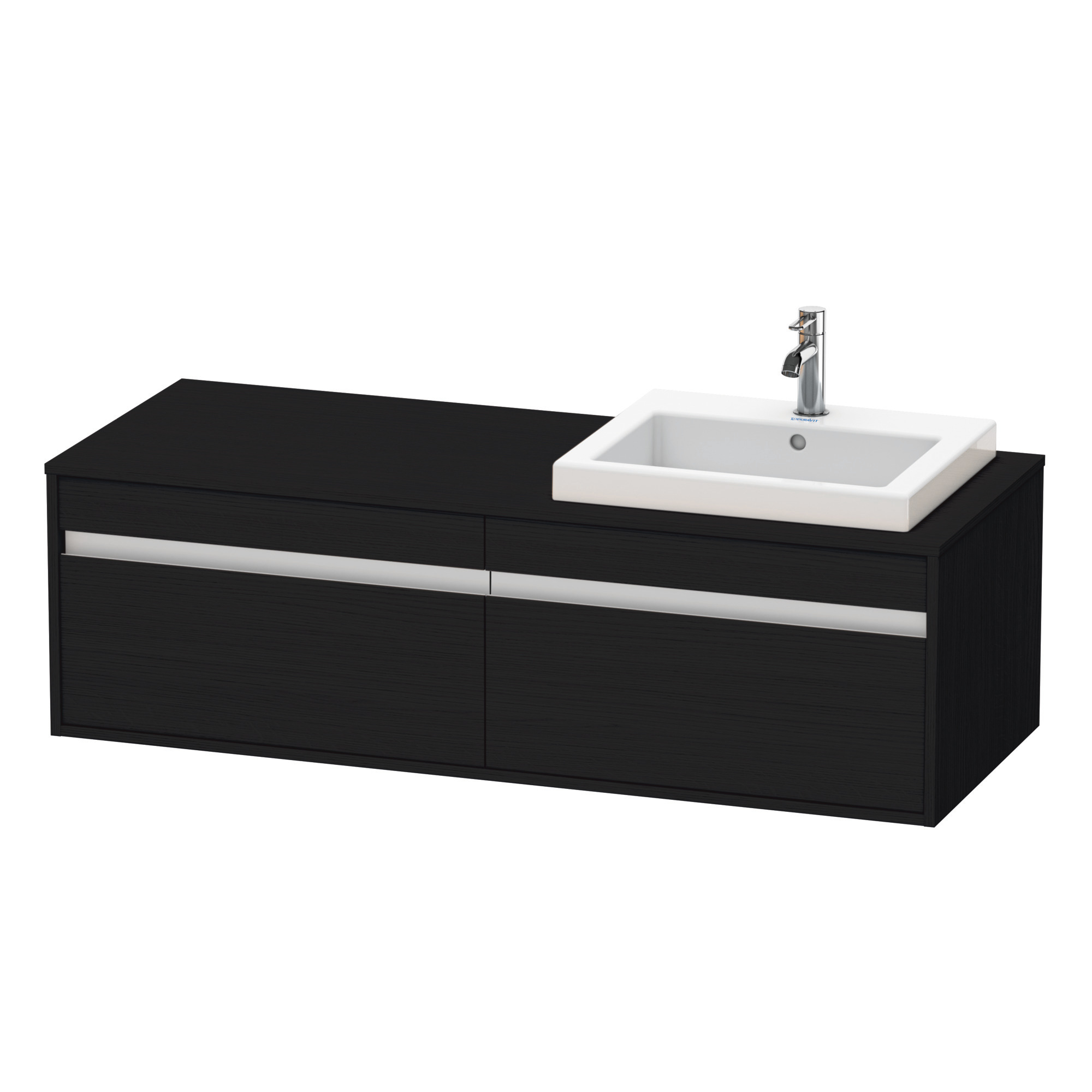 Duravit WTU wandhängend Ketho 550x1400x426mm 2 Auszüge, für EBWT re.,Eiche Schwarz