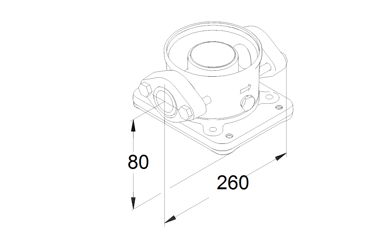 GRUNDFOS Zubehör für vert. Kreiselpumpen Set Adapter Ovalflansch RP2in GG