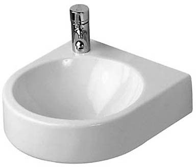 DU Handwaschbecken Architec 360 mm o.ÜL, m.HLB, HL-Vst. li./re., weiß