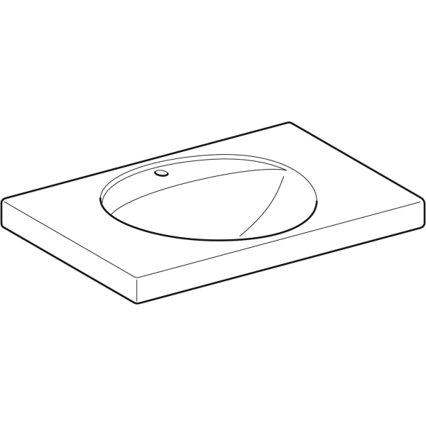 Geberit Preciosa Waschtisch mit Ablagefläche 80x55cm, m. Hl., o. Ül., weiß, KeraTect