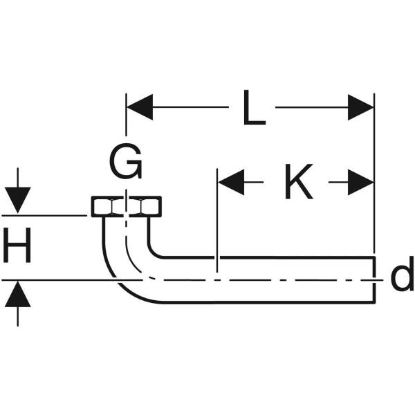 Geberit Anschlussbogen 90Gr mit Überwurfmutter 1 1/2''x d50