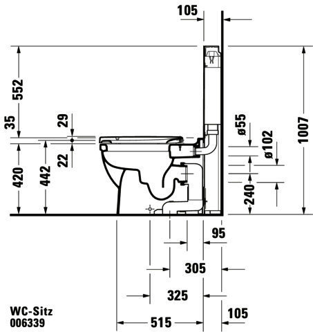 DU WC-Sitz mit Absenkautomatik Scharniere edelstahl, lang, weiß
