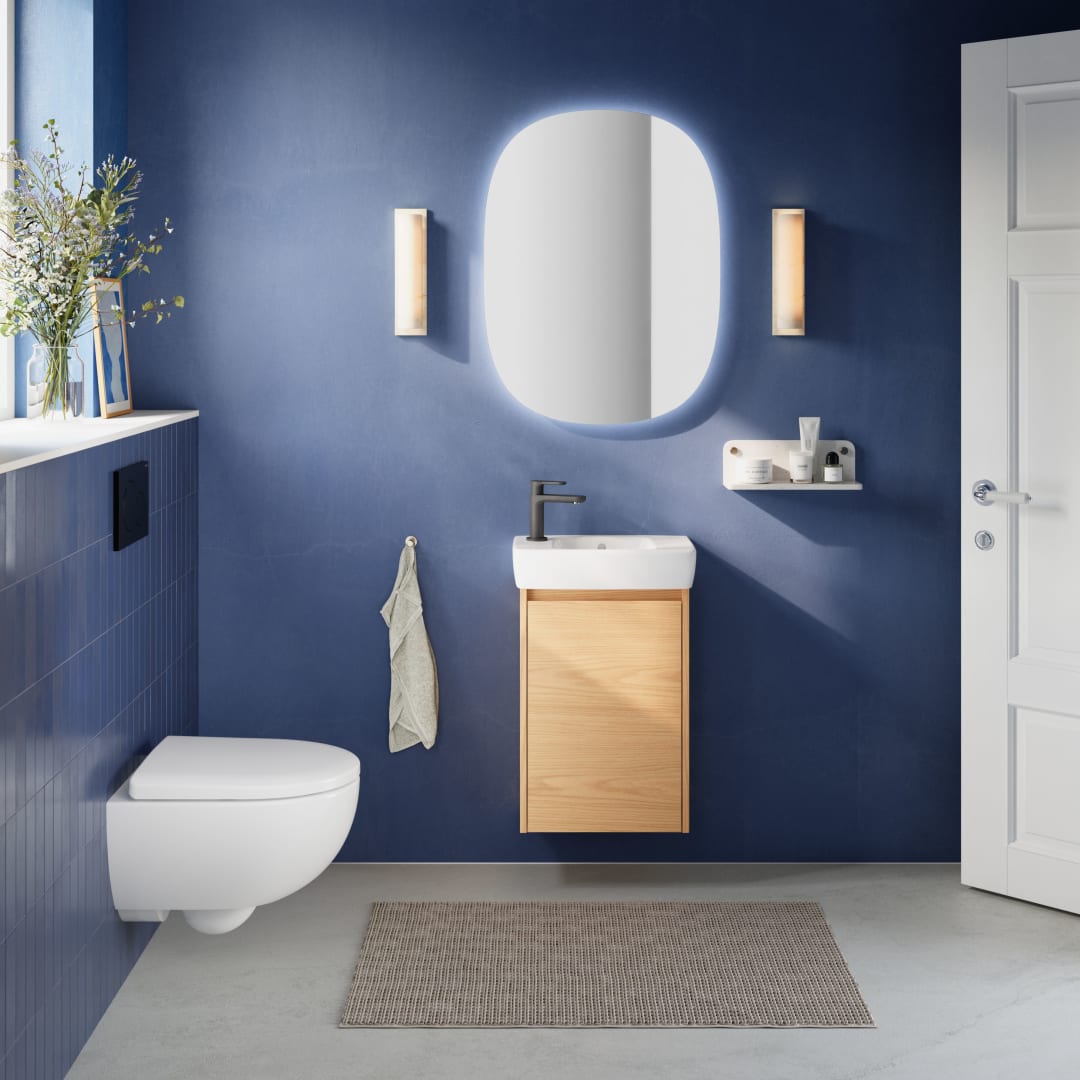 Geberit Renova Compact US für HWB, mit 1 Tür 41,2x60,5x20,1cm, Eiche natur