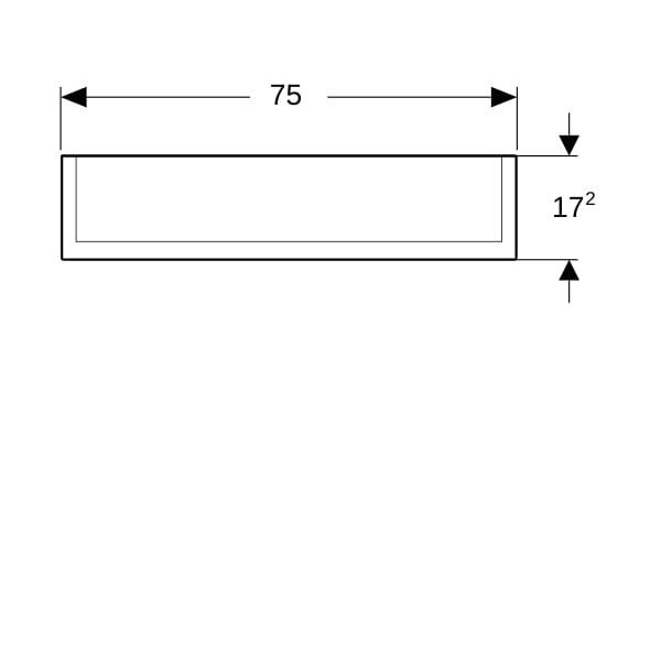 Geberit Option Plus Spiegelschrank m. Beleuchtung, zwei Türen, 75x70x17,2cm