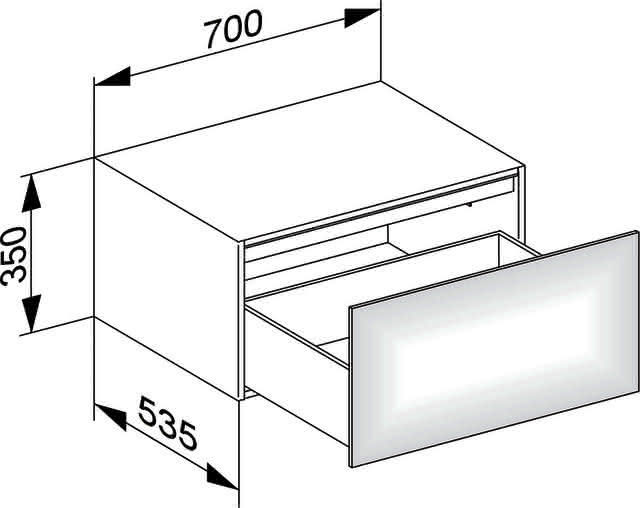 KEUCO Sideboard Edition 11 31322, 1 Auszug, weiß/Glas weiß satiniert