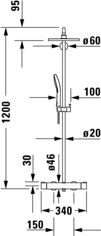 DU C.1 Duschsystem Brausethemostat Thermostatkartusche, Chrom HG