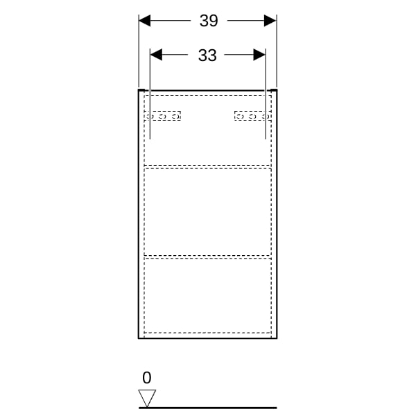 Geberit Renova Plan Hängeschrank m. 1 Tür 39x70x17,3cm, Nussbaum hickory hell