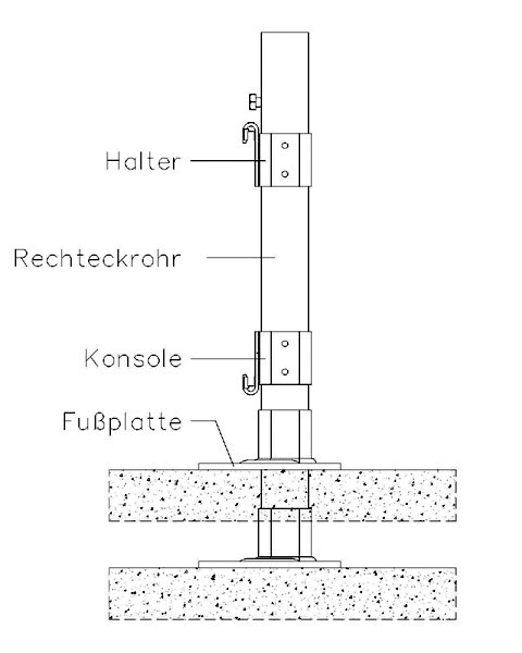 Zehnder Standkonsole STF 1 zum Anschrauben 810mm, 718101
