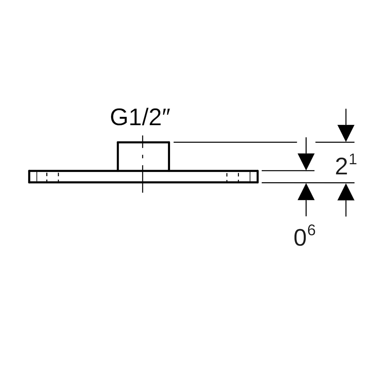 Geberit Grundplatte eckig 2-Loch mit Gewindemuffe G1/2