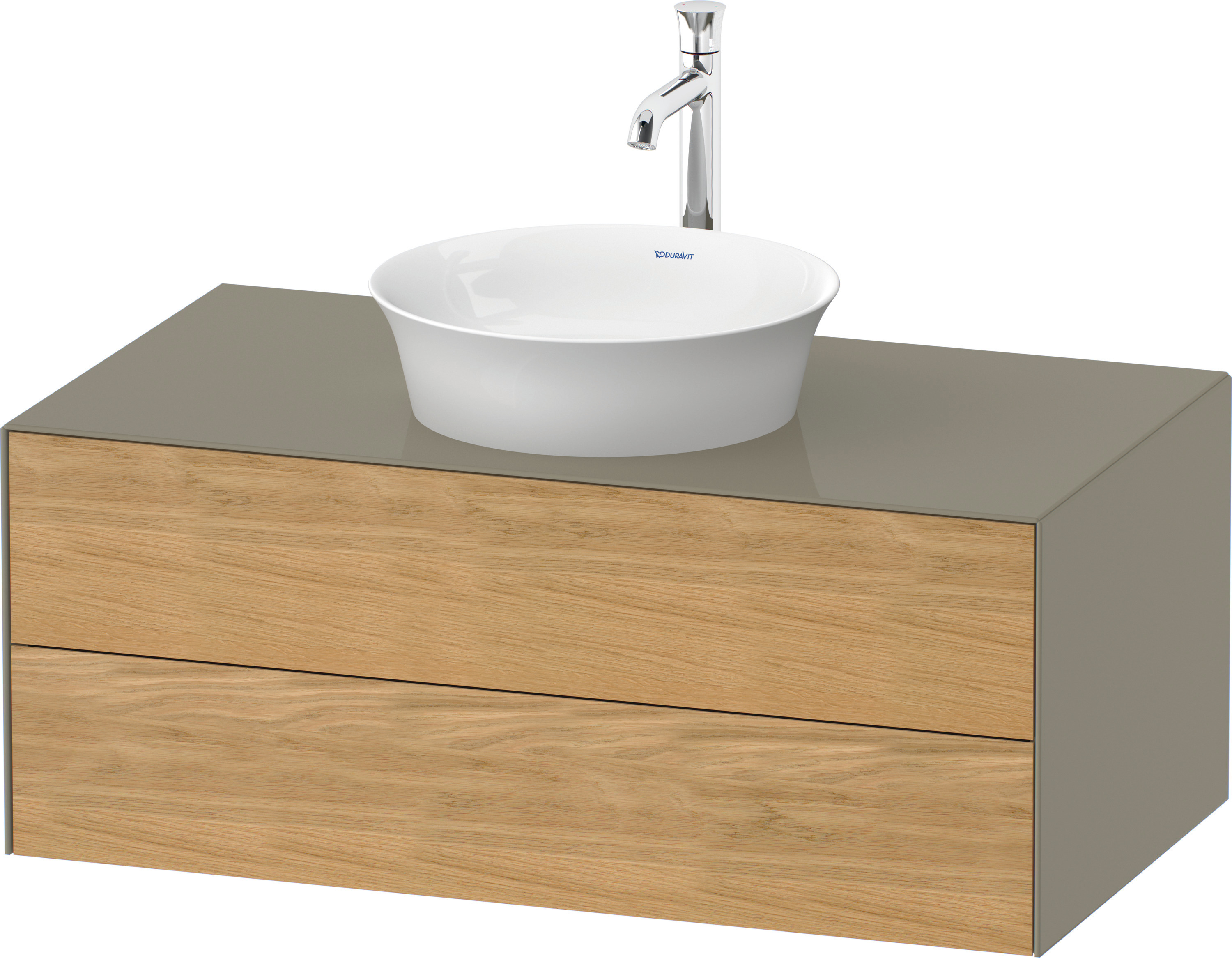 Duravit WTU White Tulip wandhängend, 2 SchKa 408x1000x550mm,Eiche N.M/Steingrau HGL