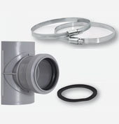 airfit Sattel-Abzweig DN 75x50 incl. 2 Befestigungsschellen, W2