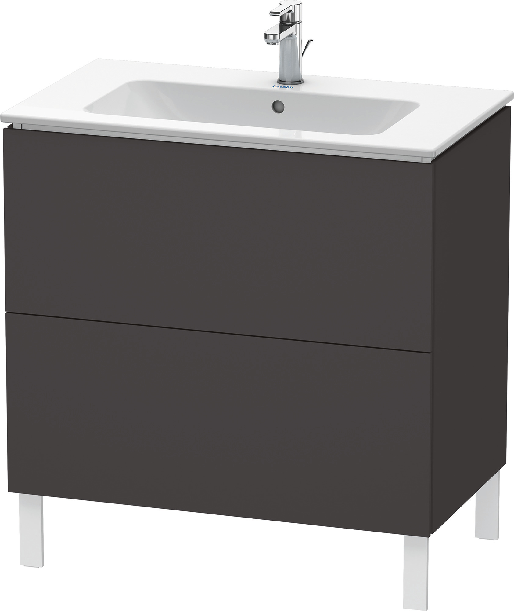 Duravit WTU stehend L-Cube 481x820x704mm 2 Auszüge, f.233683, Graphit Supermatt