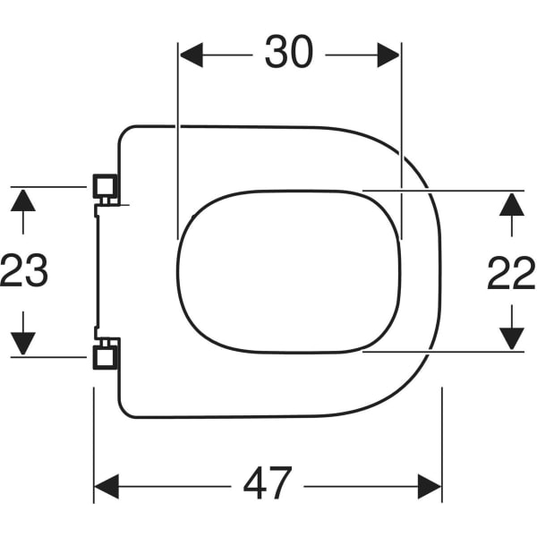 Geberit Renova Comfort WC-Sitzring barrierefrei, eckiges Design, weiß