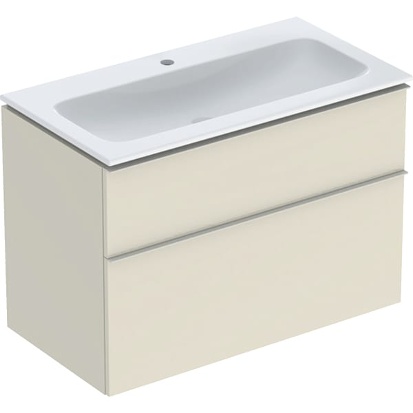 Geberit iCon Set MWT m. US, 2 Schubl. 90x63x48cm, sandgrau/KeraTect Geberit iCon Set MWT m. US, 2 Schubl. 90x63x48cm, sandgrau/KeraTect