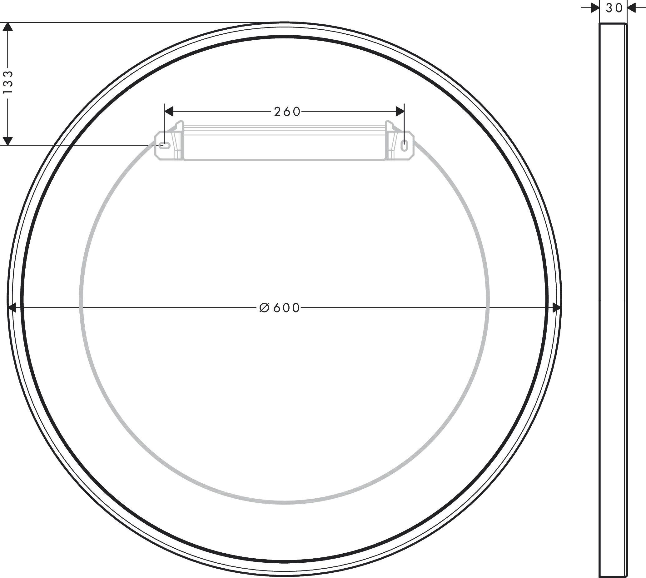 Hansgrohe Wandspiegel Axor Universal Circular chrom