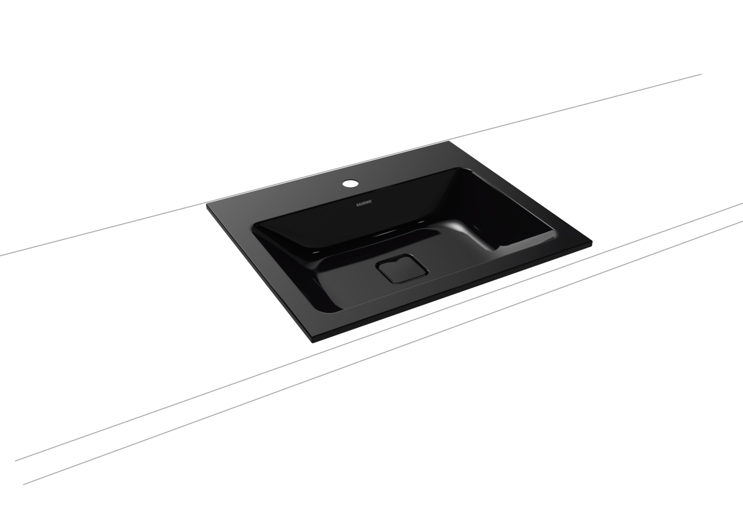 KA WB CONO EINBAUWASCHTISCH Mod.3080,600 x500mm,schwarz,PEFF,AD,m. 1HL,oÜL