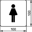 KEUCO Türschild Plan 14966, Symbol Damen, verchromt