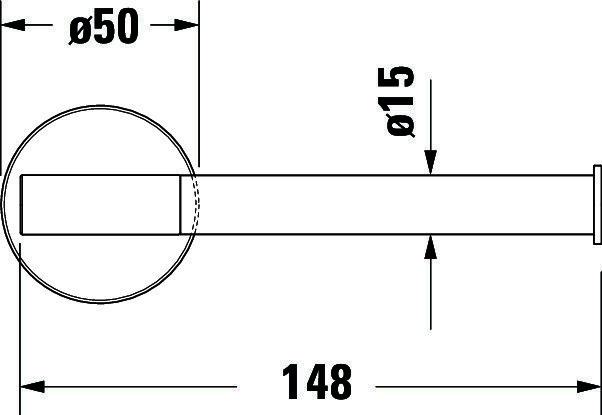 DU Starck T Papierrollenhalter, Schwarz Matt, 152x76x50