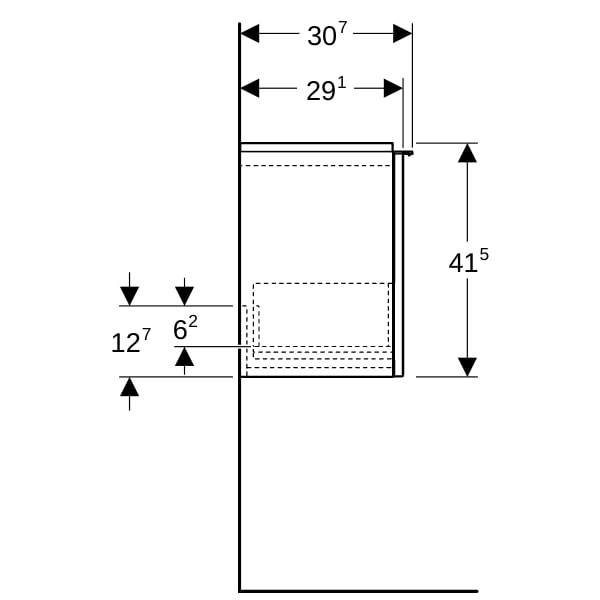 Geberit iCon Unterschrank für HWB, 1 Schubl. 52x41,5x30,7cm, sandgrau