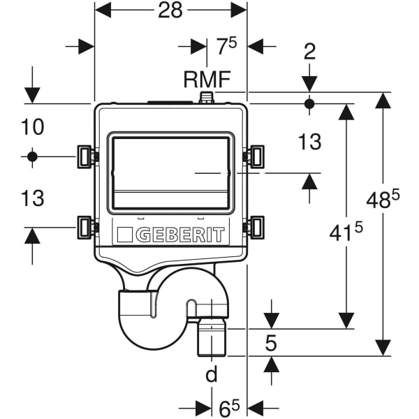 Geberit HS50 Hygienesp. mit 1 Wasseranschluss d:50mm