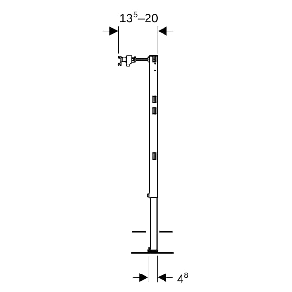 Geberit Duofix Ständer teilhoch H:82-112 cm