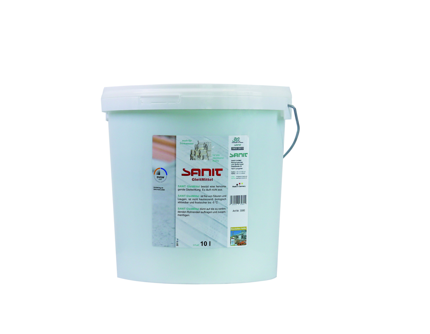 SANIT-CHEMIE GleitMittel DVGW 10 l Eimer SANIT-CHEMIE GleitMittel DVGW 10 l Eimer
