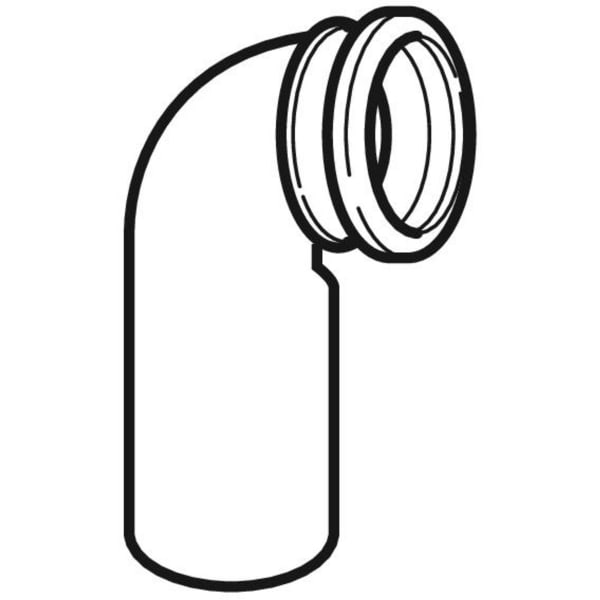 Geberit PE Anschlussbogen 90Gr mit Lippendichtung verlängert, d90/90
