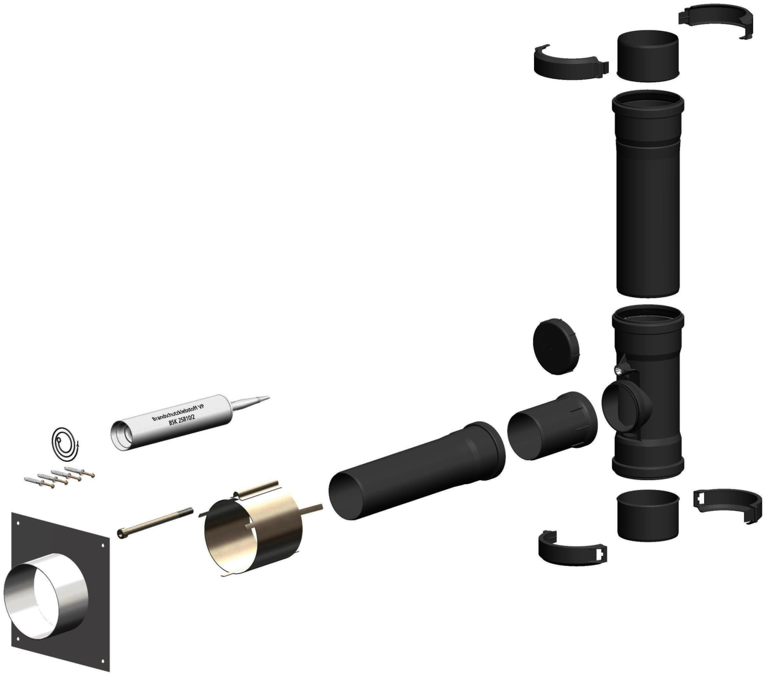 MHG Anschluss-Set  DN 80/125 - DN 100 Mehrfachbelegung