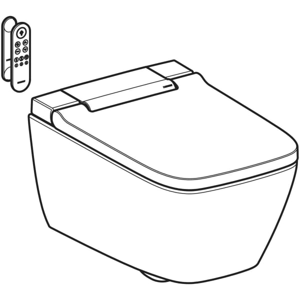Geberit AquaClean Sela eckig WC-Komplettanlage Wand-WC, gchrom glzd