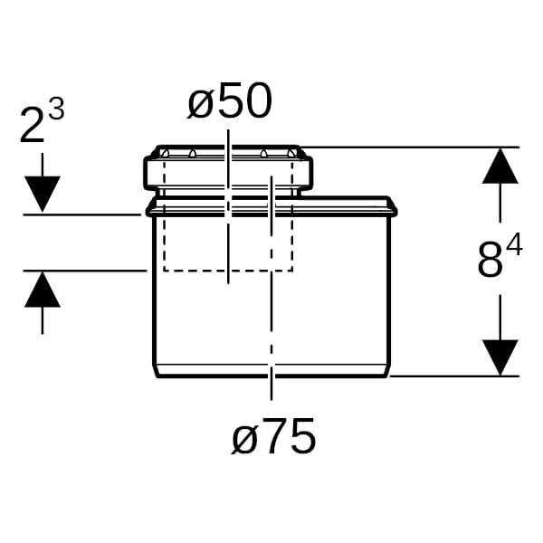 Geberit Silent-PP Reduktion exzentrisch kurz d75/50