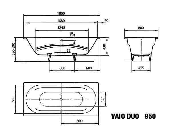 KA BW VAIO DUO Mod.950,1800x800mm, pergamon,Perl-Effekt