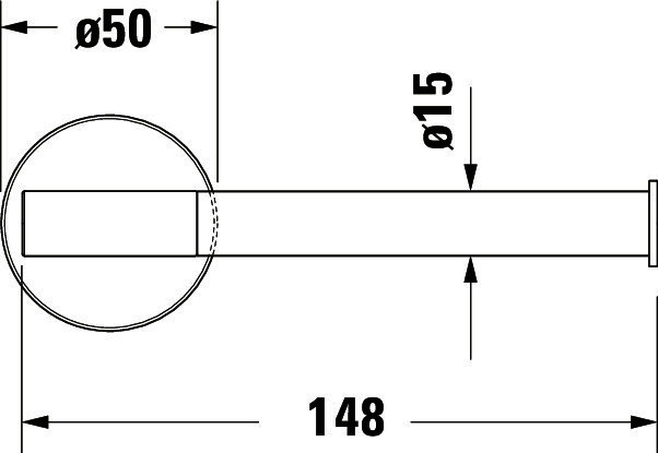 DU Starck T Papierrollenhalter, Schwarz Matt, 152x76x50