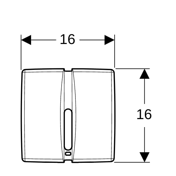 Geberit UR-Strg. mit elektron. Spülauslösung Batterie Abdeckpl. eckig, Zink-DG, chrm