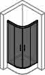HP DA Classics 2 EasyEntry 1/4 Kreis GT 120/120 H:2000 R:550 silber matt klar