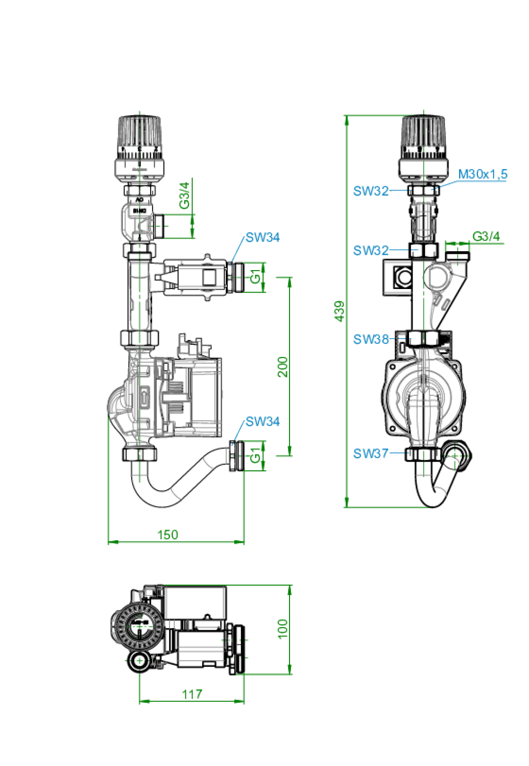 OVENTROP-Vorlauftemperaturregelmodul FBH für Regudis W-HTE, mit Reguflow