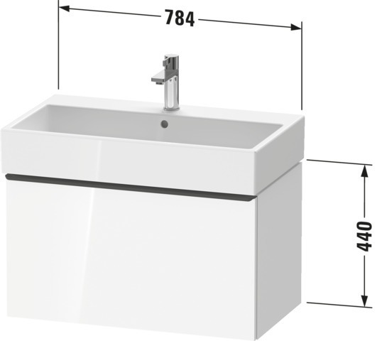 Duravit D-Neo WTU,Wdh,Ausz:1,Griff:Bronze Geb 784x442x440mm,Betongrau Matt,Dekor