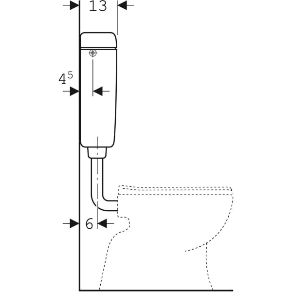 Geberit AP127 AP-Spülkasten, Spül-Stopp-Sp tiefh. WA li/mi/re, weiß-alpin