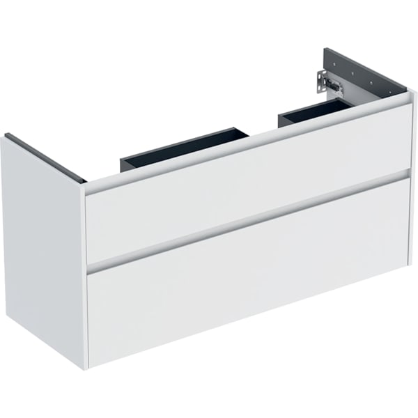 Geberit Renova Plan US f. DWT, m.2 Schubladen 124,5x60,6x44,6cm, weiß/l. seidenmatt