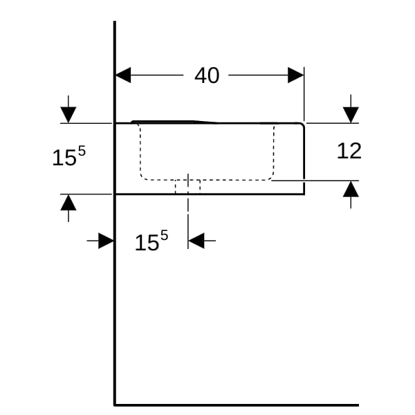 Geberit Bambini Waschtisch für Kinder 60x40cm, m. Hl., o. Ül., weiß