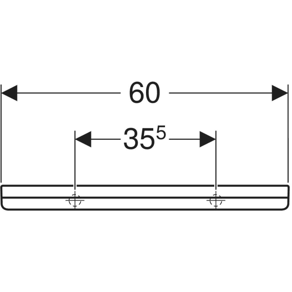 Geberit Renova Plan Wandablage, 60x12cm, weiß KeraTect