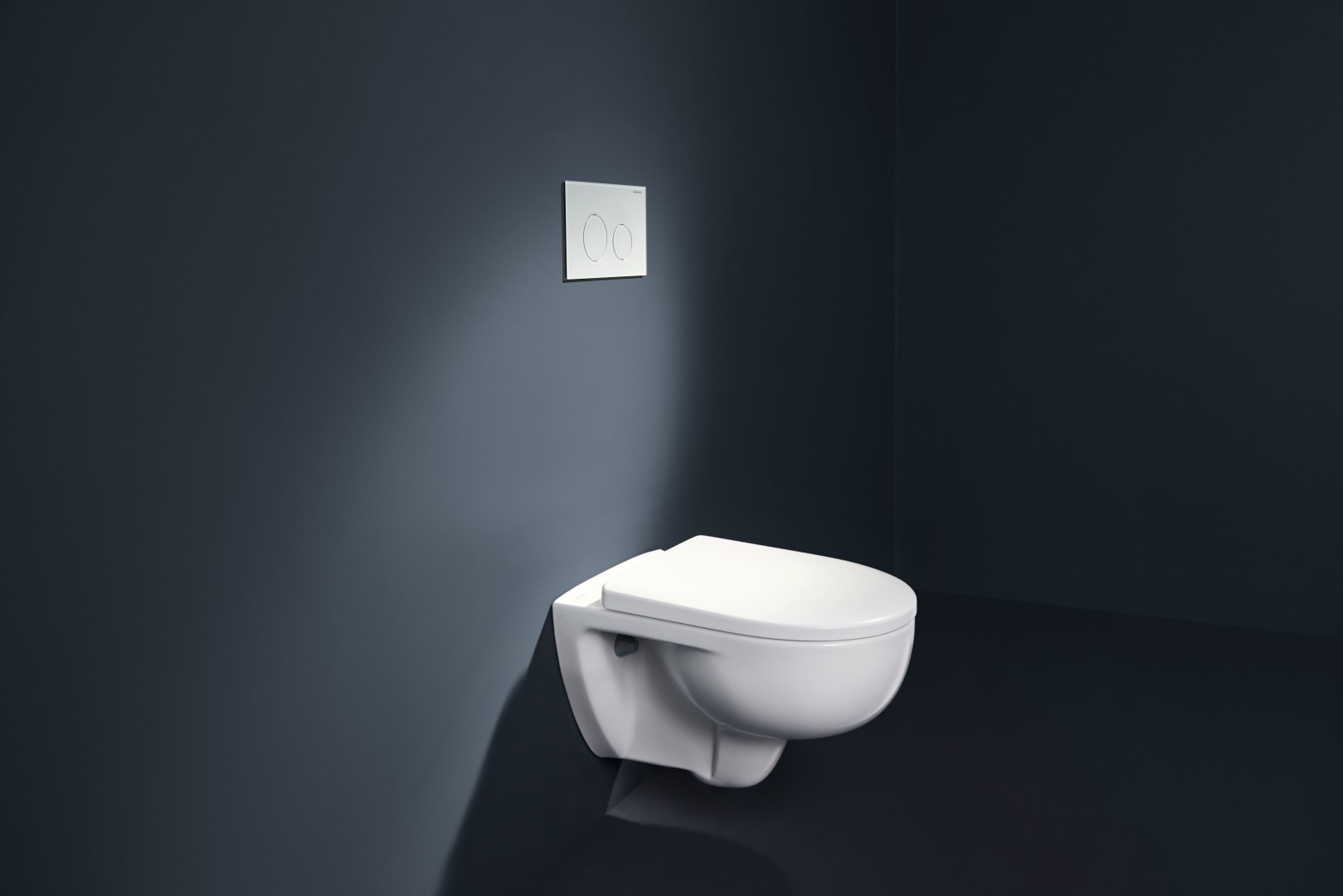 Geberit Sigma40 BetPl., rund, f. 2-Mengen-Sp. weiß, Glas