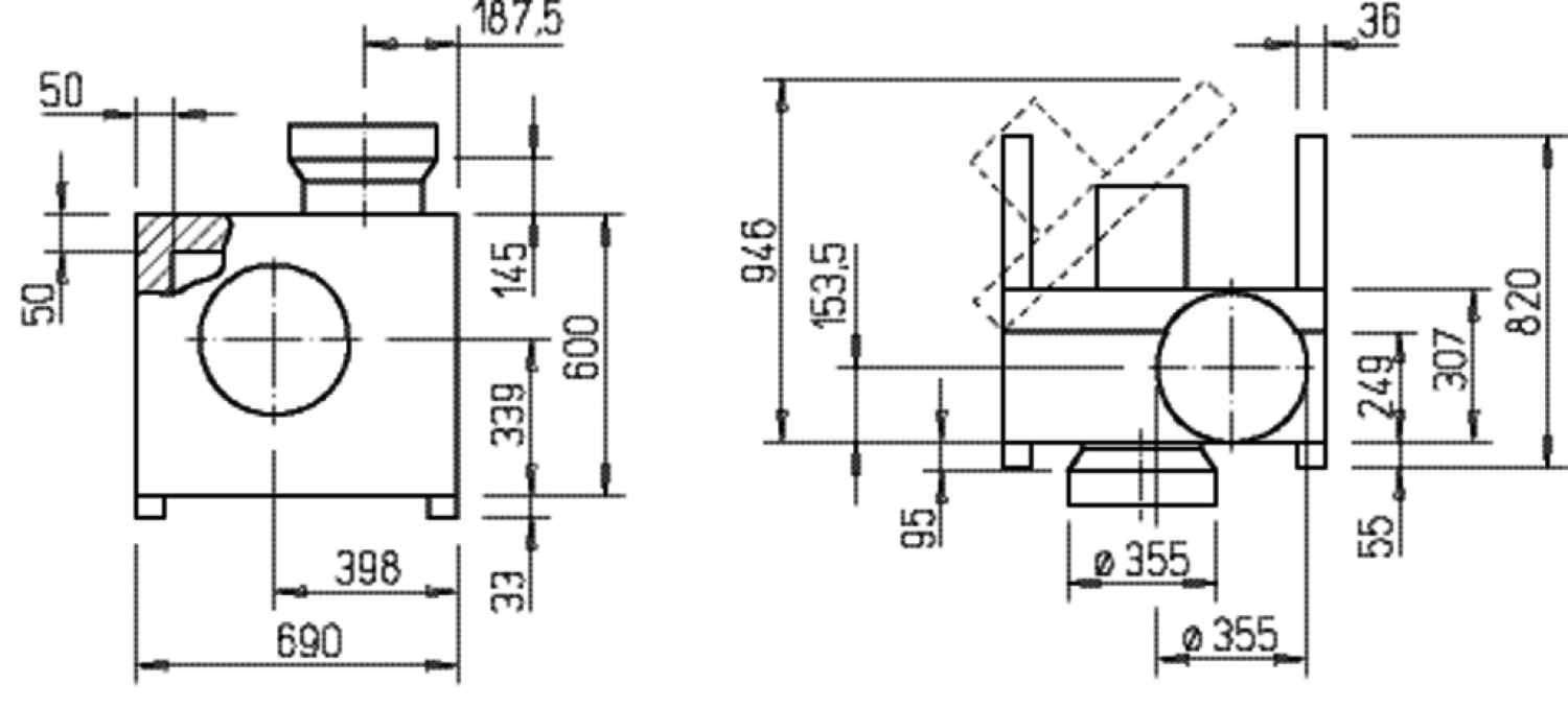 Helios MBD 315/4/4 TK Megabox 3 PH, zweitourig, Rohr-DN 355