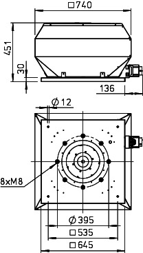 Helios VDD EC 355 Dachventilator vertikal, 3-PH,EC-Motor