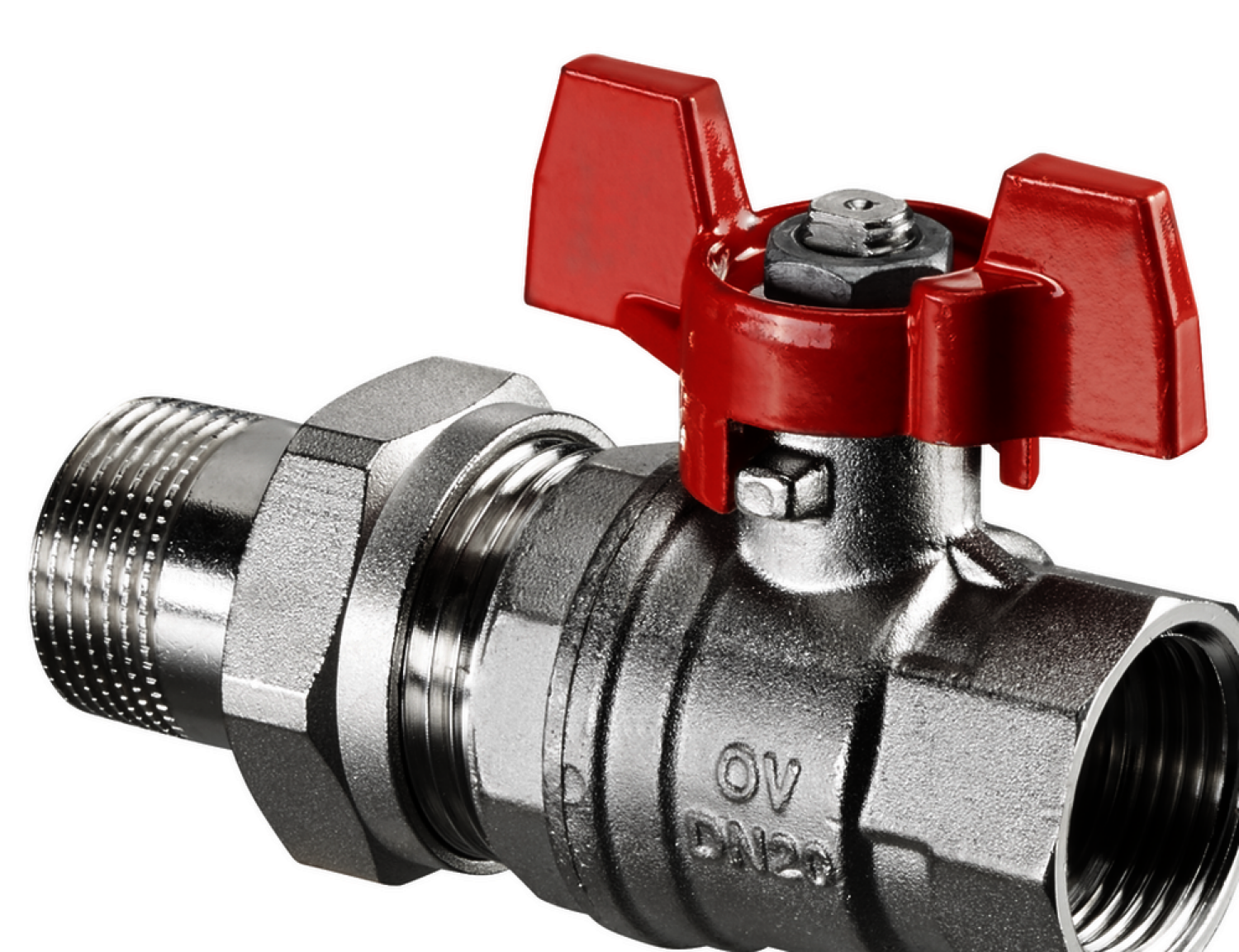 OVENTROP-Kugelhahn "Optibal",Flügelgriff DN15, 1/2"IG u.Verschr. mit AG, PN16, Ms OVENTROP-Kugelhahn "Optibal",Flügelgriff DN15, 1/2"IG u.Verschr. mit AG, PN16, Ms