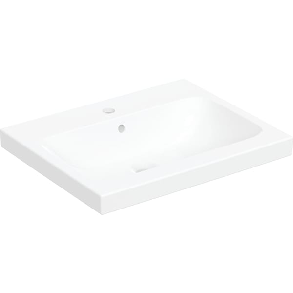 Geberit iCon Light Aufsatzwaschtisch 60x48cm mit Hahnloch, mit Ül., weiß, KeraTect